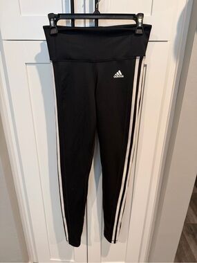 Adidas Black 3-Stripe Performance Leggings